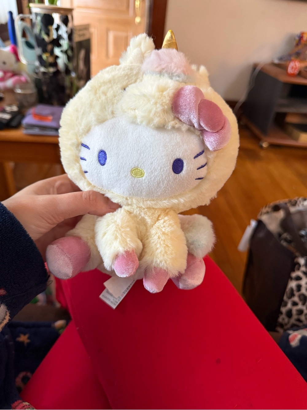 Sanrio Hello Kitty Cream & Pink Unicorn Plush Toy
